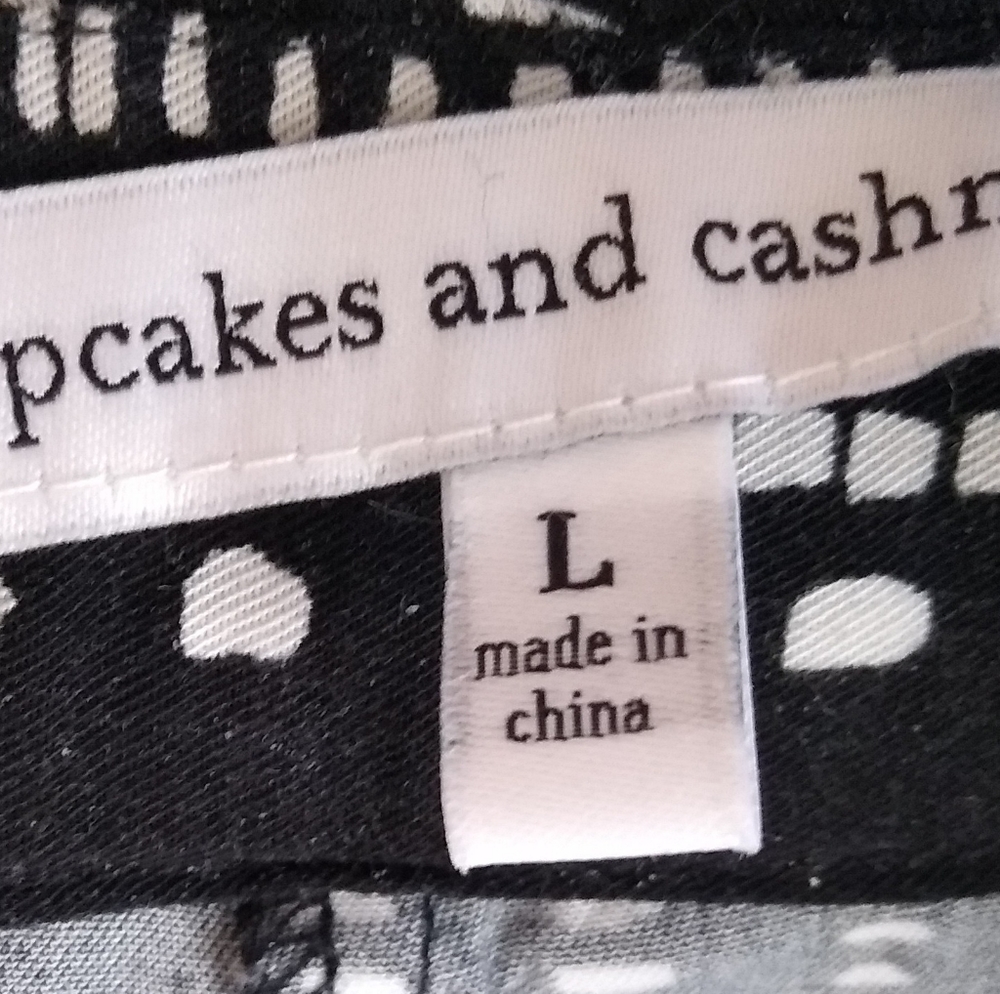 cupcakes & cashmere Black & White Striped Cropped Wide-Leg Pants size L - Picture 6 of 8